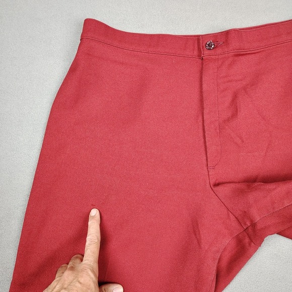 Vintage Levis Wide Leg Trouser Women 18 Maroon Slacks 70s Mom Pants Casual Bare - Picture 12 of 14